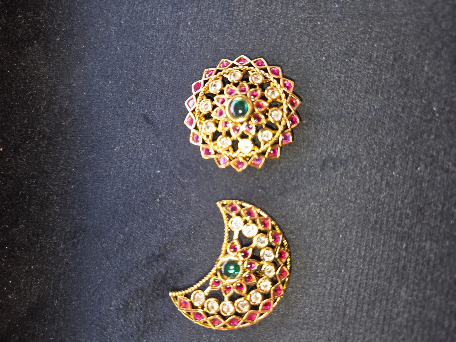 ANTIQUE KEMP SUN & MOON HAIR JEWEL